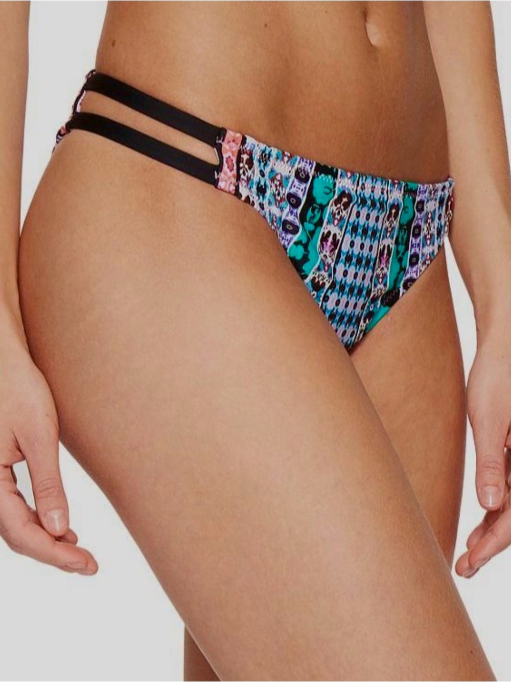 Nanette Lepore Kimono Patchwork Heartbreaker Bikini Bottom